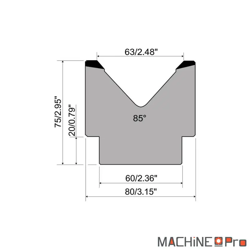 Matrice pliage Promecam M75.85.63 presse plieuse Nargesa PP200CNC