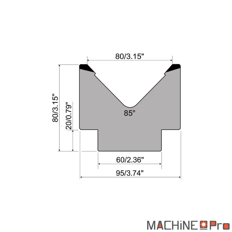 Matrice pliage Promecam M80.85.80 presse plieuse Nargesa PP200CNC