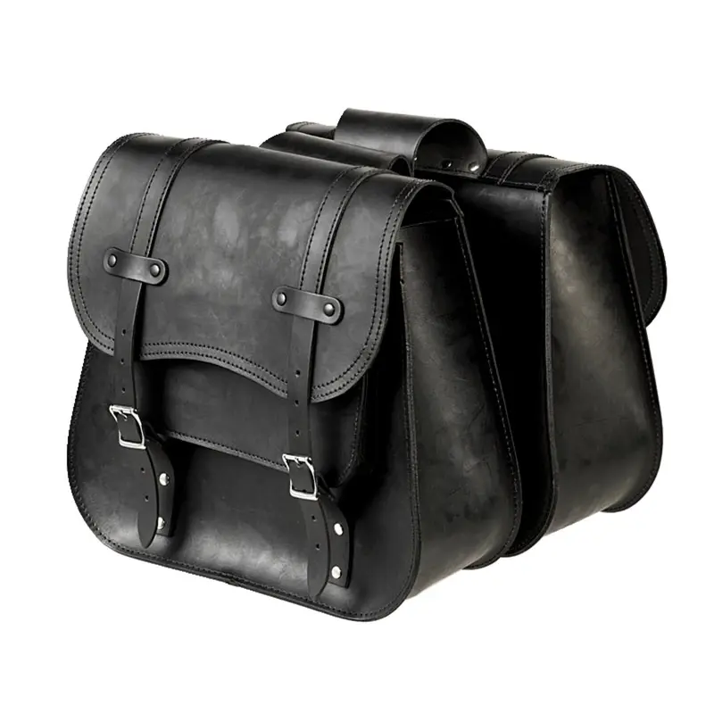 MCS Ensemble de sacs de coursier en cuir pour moto « Throw Over » de plus de 30 L