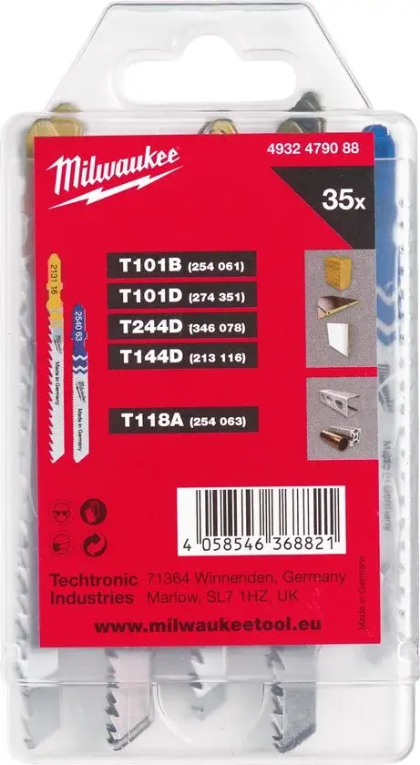 Milwaukee Lames de scie sauteuse à queue en T Set de 35 pièces - Nouveaux articles de déstockage