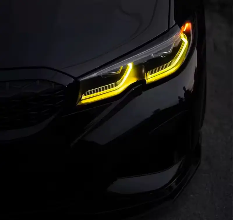 Modules LED DRL Jaunes Angel Eyes look CSL pour BMW Série 3 G20 / M3 G80 (2019 à 2023)