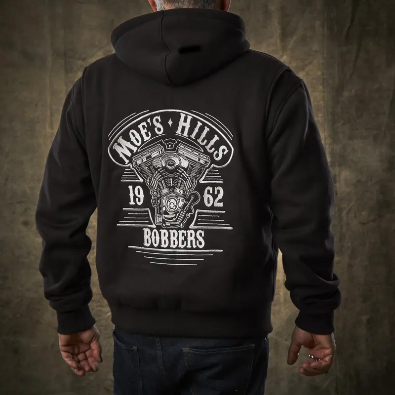 Moe's Hills Bobbers Classic Panel Zip Hoodie Noir