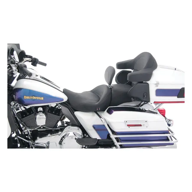 Mustang Super Touring Siège double avec chauffage et dossier pour Harley