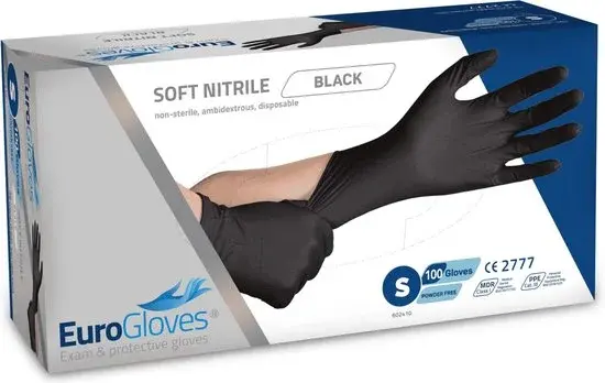 Nitril Handschoenen Zwart M 100 stuks - Nieuw Outlet