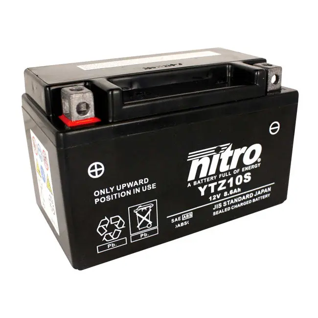 Nitro Sealed YTZ10S AGM Motorcycle Battery 8.6Ah