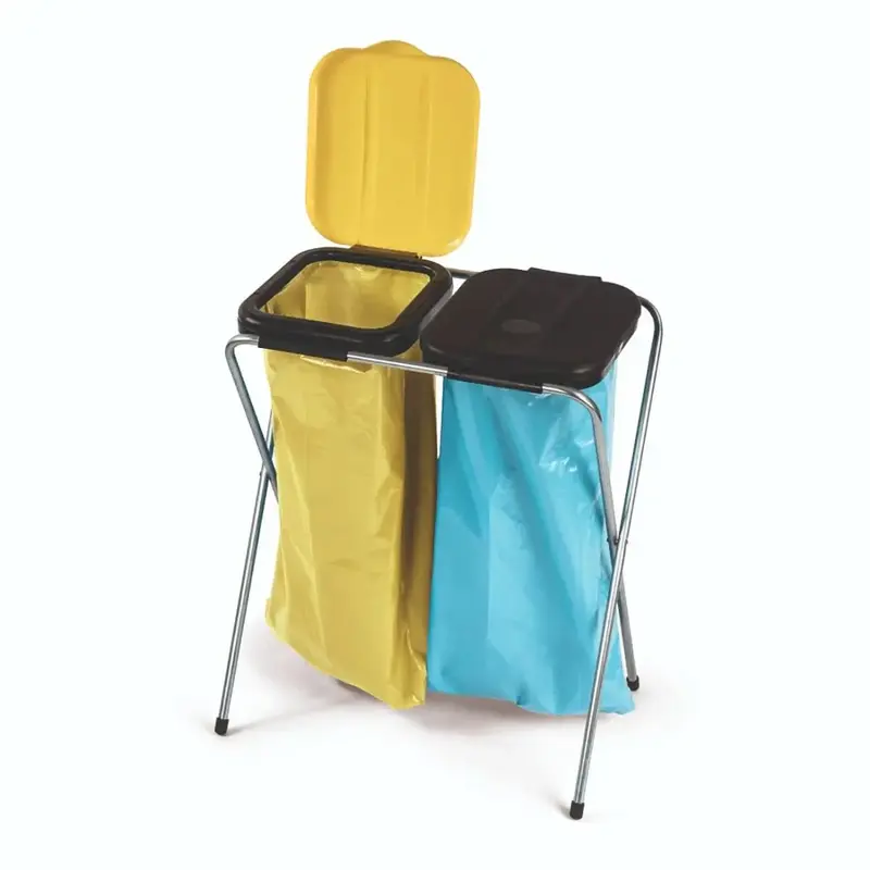 Nölle Collecteur de déchets 2 compartiments avec couvercle jaune/noir