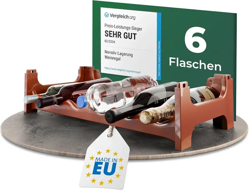 Novaliv Flessenrek 6 Flessen Kunststof Bruin - Nieuw
