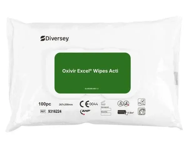 Oxivir Excel Wipe Acti Desinfectiedoekjes 100 stuks - Nieuw