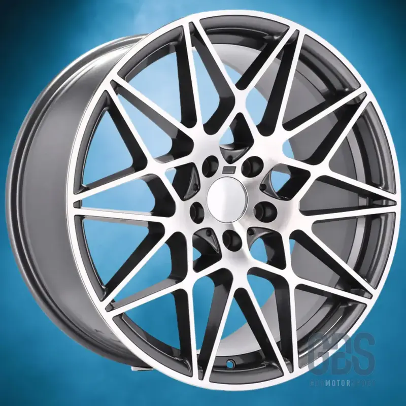 Pack 4 jantes Type 666M Gris face poli BMW R18" X 8,5" ET35 X 9,5" ET40 Compétition
