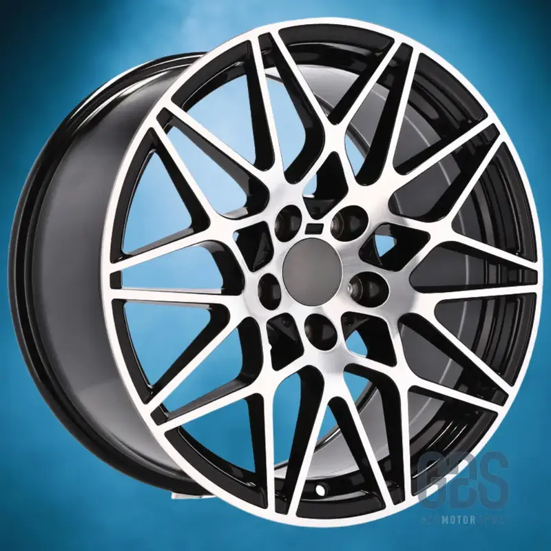 Pack 4 jantes Type 666M Noir face poli BMW R18" X 8,5" ET35 X 9,5" ET40 Compétition