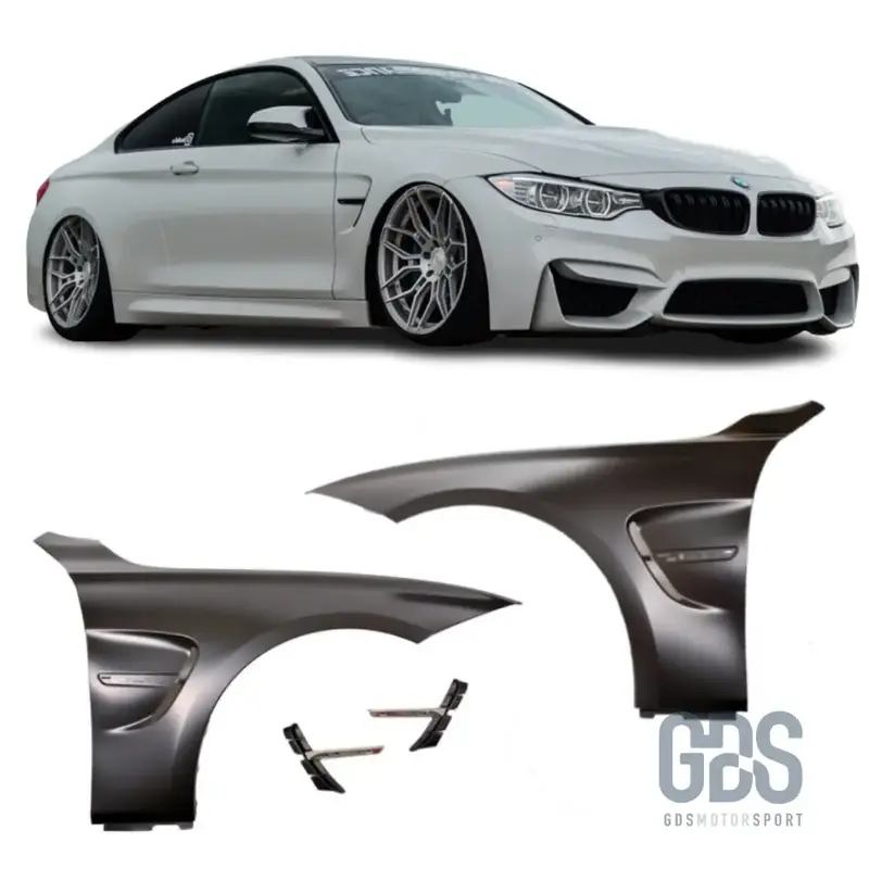 Pack Ailes avant Look M4 F82 pour BMW Série 4 F32 F33 F36 en Tôle Acier