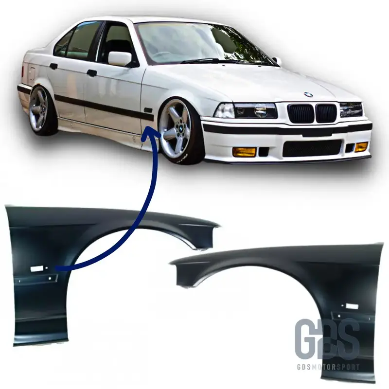 Paire d'Ailes Avant en Tôle pour BMW E36 Phase 1 Berline/Touring/Compact