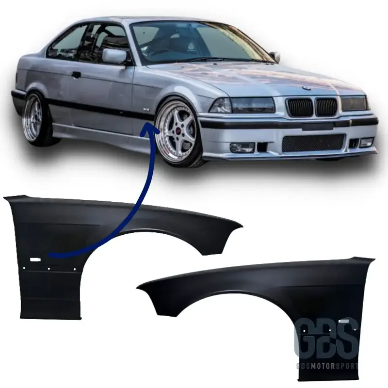 Paire d'Ailes Avant en Tôle pour BMW E36 Phase 2 Coupé/Cabriolet