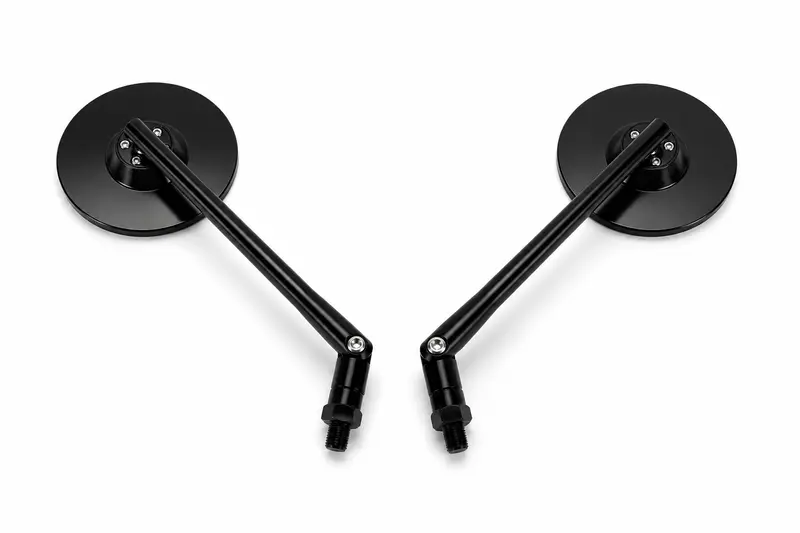 Paire de rétroviseurs ronds CNC noir - NoxCustom - Universel Moto (Ø88 mm)