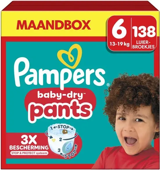 Pampers Baby-Dry Pants Taille 6 138 couches - Boîte Mensuelle Neuve