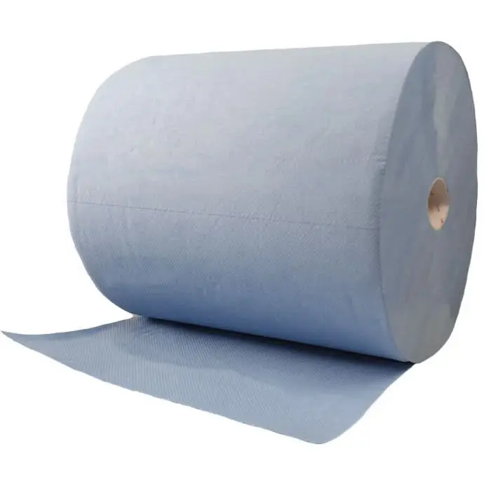 Papier d'essuyage 3 plis 1000 feuilles 36x34 cm bleu cellulose