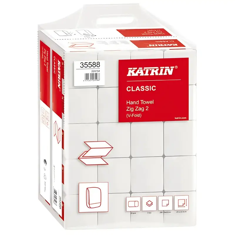 Papier essuie-mains Katrin Classic blanc 2 plis ZZ/plis en V 4000 feuilles