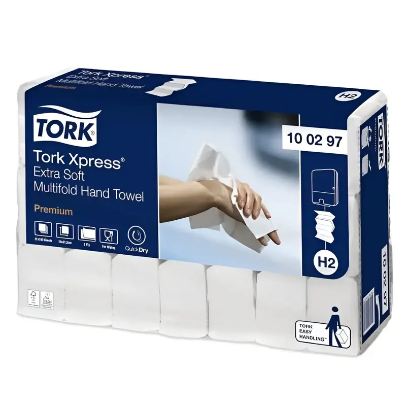 Papier essuie-mains plié Tork Xpress H2 2 plis 21x34cm blanc éclatant