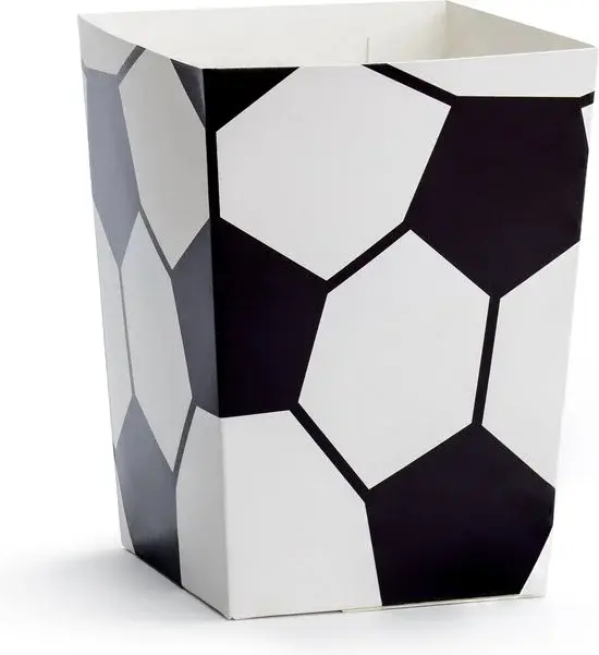 PartyDeco Voetbal Popcorndozen 6 stuks - Nieuw Outlet