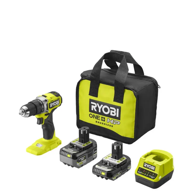 Perceuse à percussion Brushless 18V RYOBI - 54 Nm - 2 Batteries 2,0Ah - Chargeur - RPD18BL1-2C20S