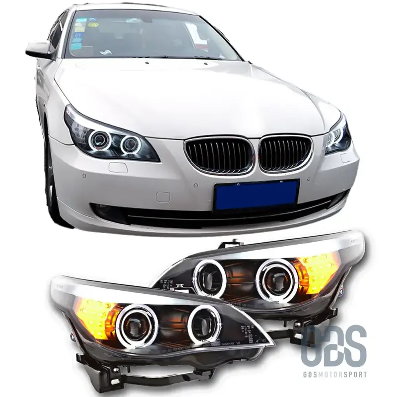 Phares avant Angel Eyes CCFL BLANC BMW Série 5 E60 / E61 Phase 2 LCI