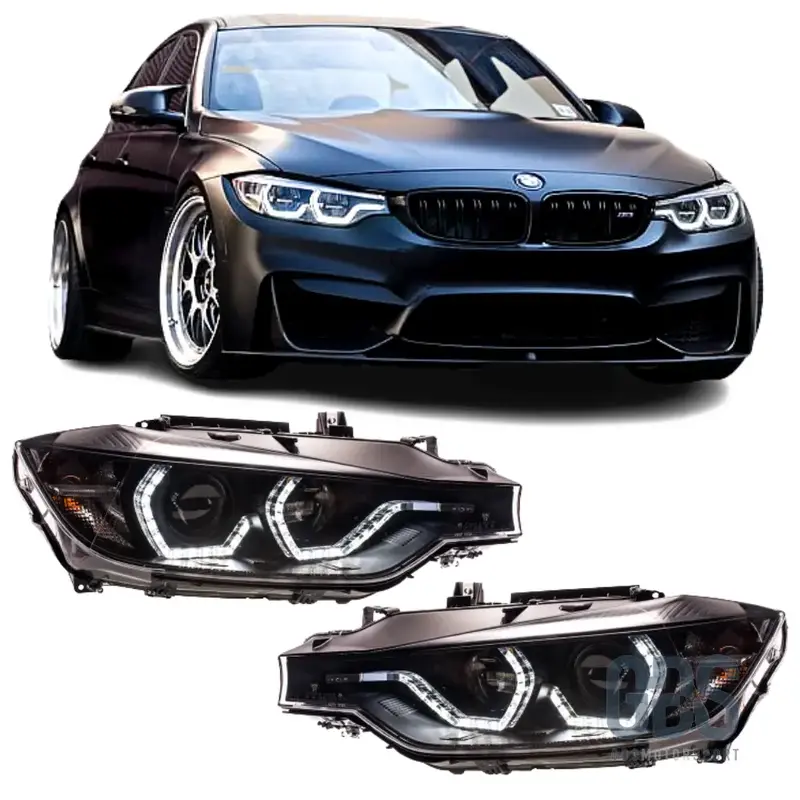Phares avant Bi-Xénon Angel Eyes 3D LED pour BMW Série 3 F30 / F31 Phase 1