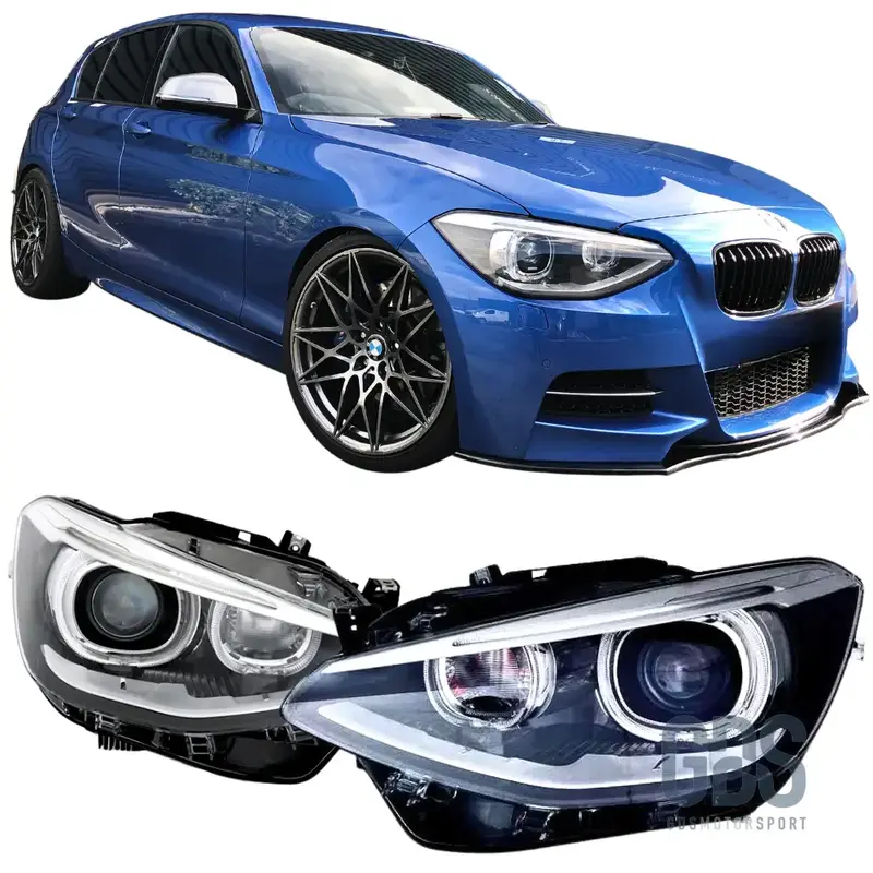 Phares Avant H7 Look Xénon Angel Eyes LED BMW Série 1 F20 F21 Phase 1