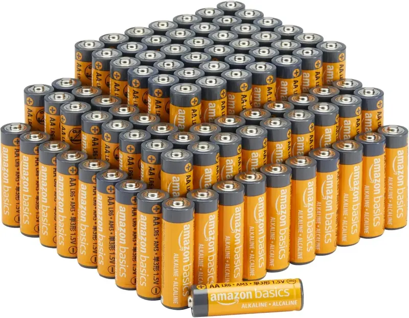 Piles Alcalines AA Amazon Basics, Pack de 100 - Nouveau Outlet