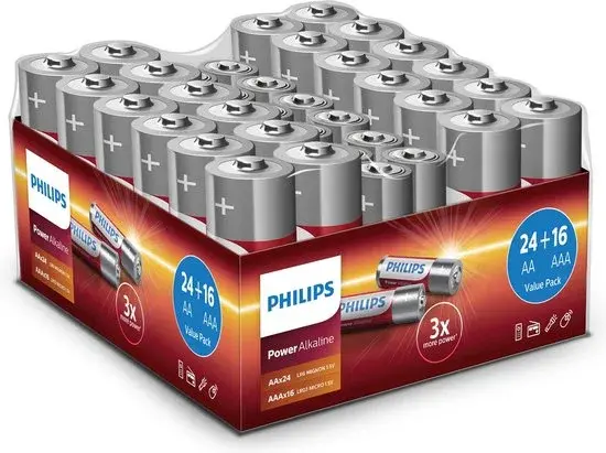 Piles alcalines Philips Power, 40 pièces - Neuf Outlet