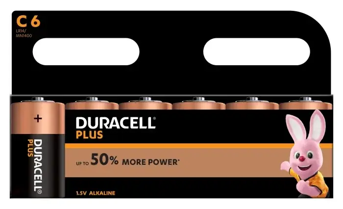 Piles C Duracell Plus Power 1.5V 7.75Ah 6 pièces - Nouveau Outlet