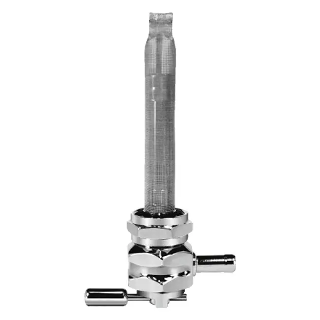 Pingel Power-Flo Hex Wave Petcock Rear Outlet 22mm Chrome