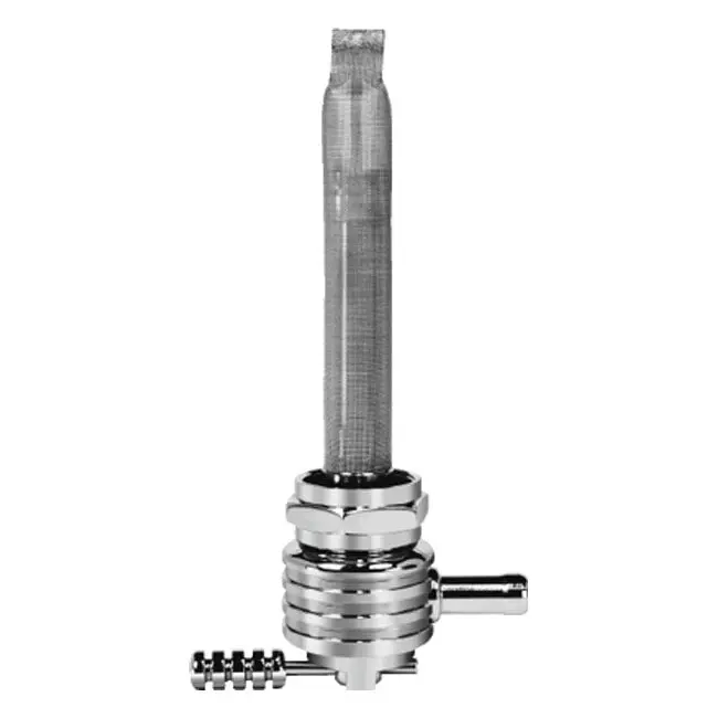 Pingel Power-Flo Round Finned Petcock Rear Outlet 22mm Chrome