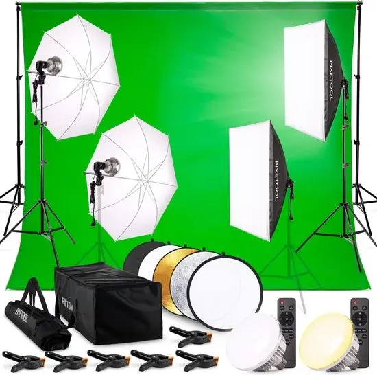 Pixetool Green Screen 3x3M Fotostudio Set - Nieuw Outlet