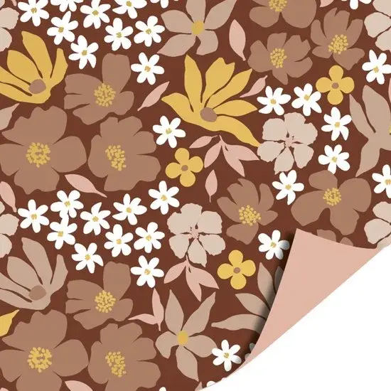 PK Papier d'emballage Moka Fleurs Blush 30cmx100m - Nouvelle Outlet