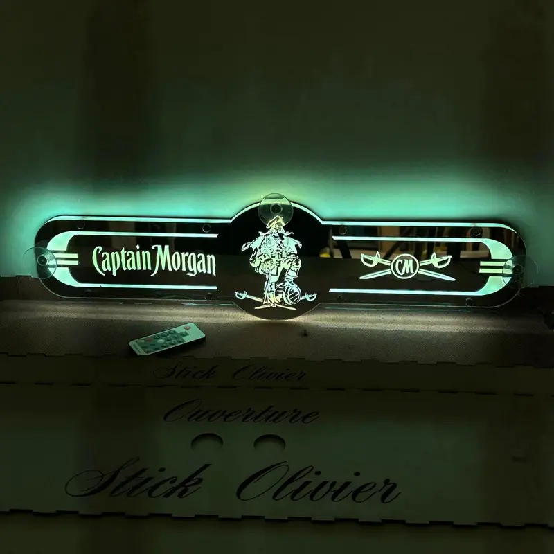 Plaque lumineuse décor CAPTAIN MORGAN pour Pare-Brise