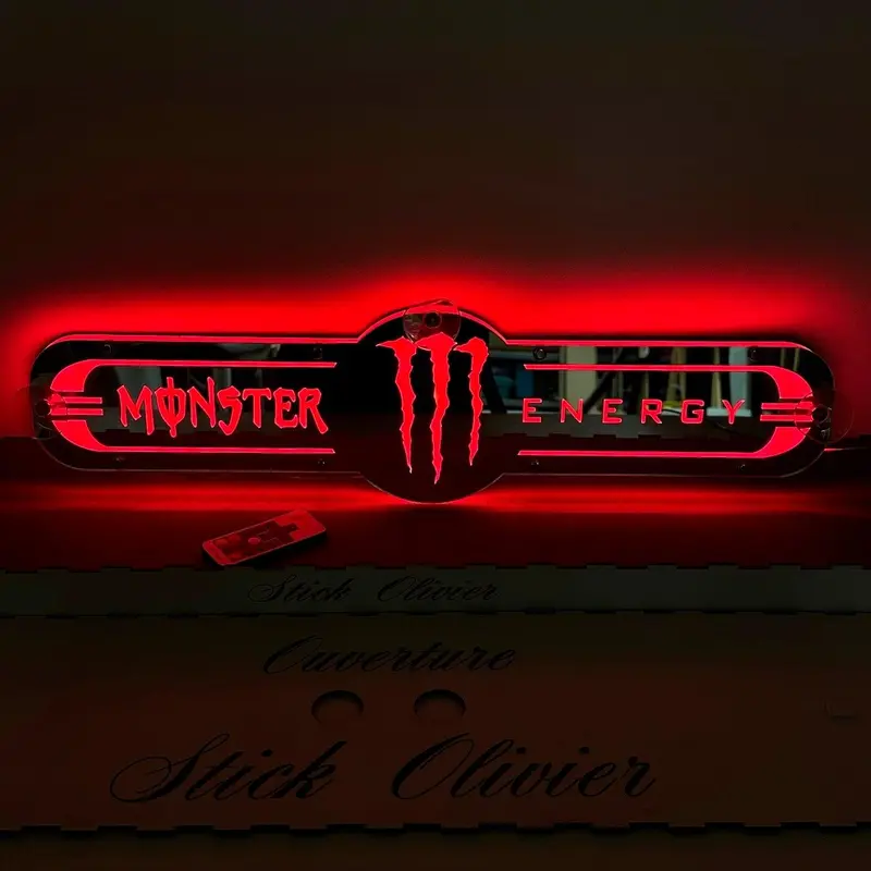 Plaque lumineuse décor MONSTER pour Pare-Brise