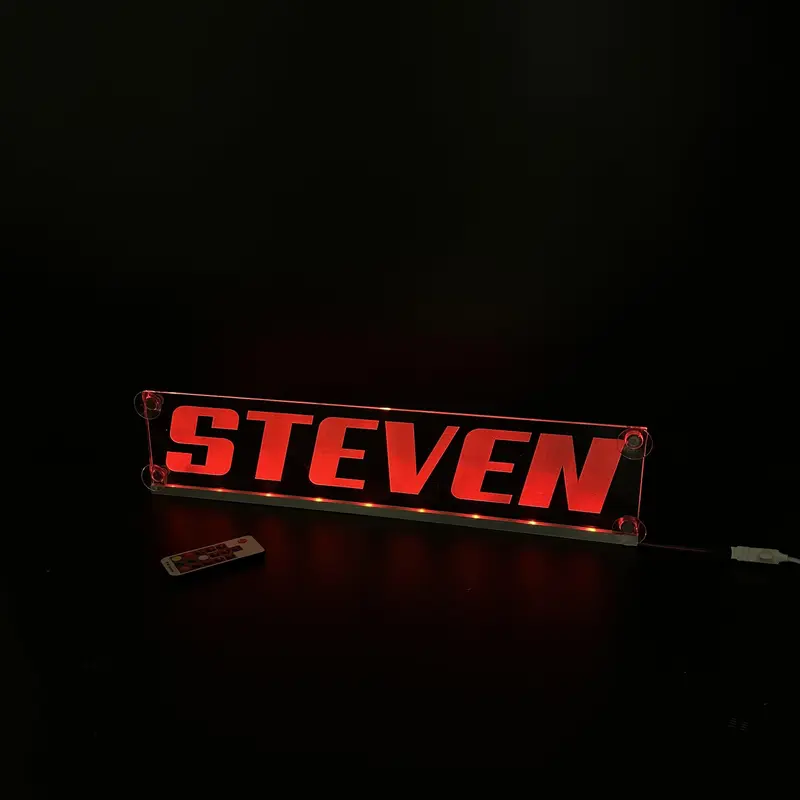 Plaque lumineuse gravée STEVEN rgb