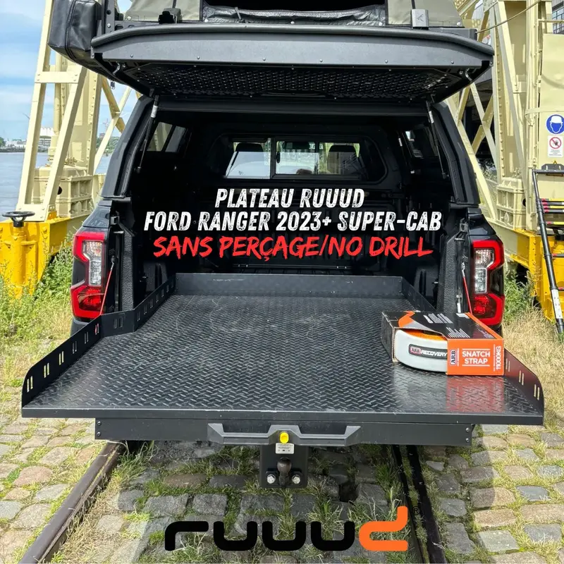 Plateau Coulissant RUUUD Ford Ranger 2023+ SUPER-CAB | Installation Sans Perçage