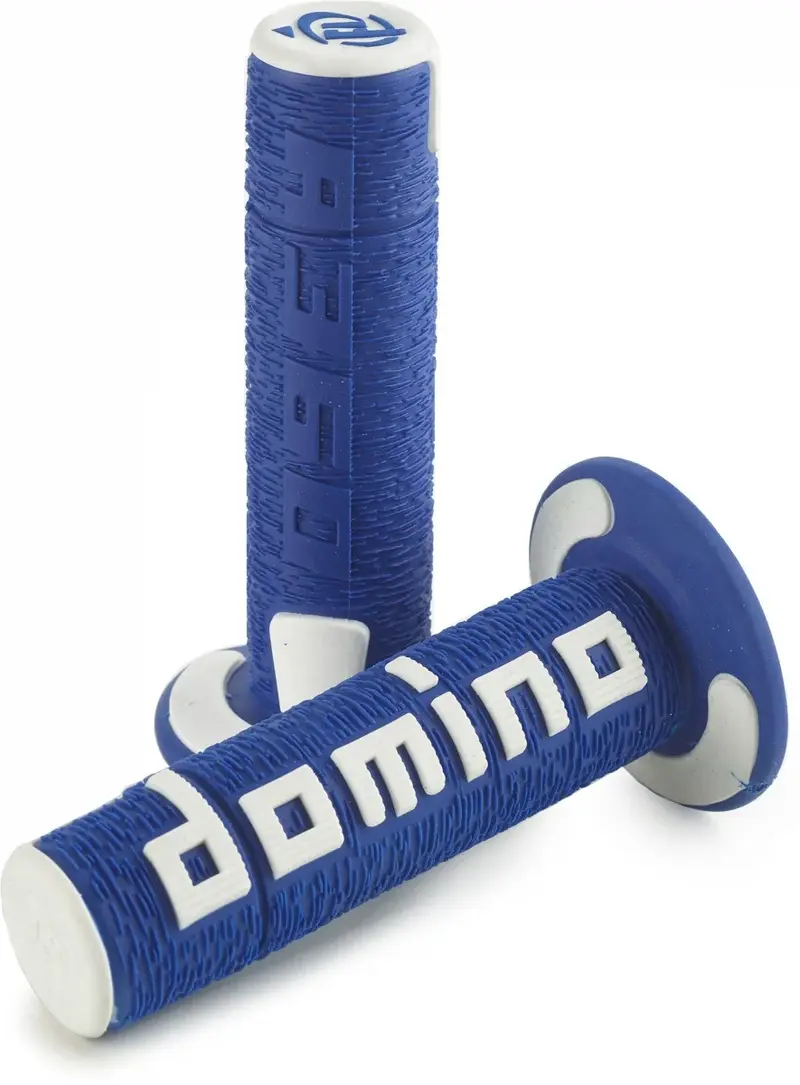 Poignée de guidon Domino Grip Cross A360 Bleu/Blanc - Neuve