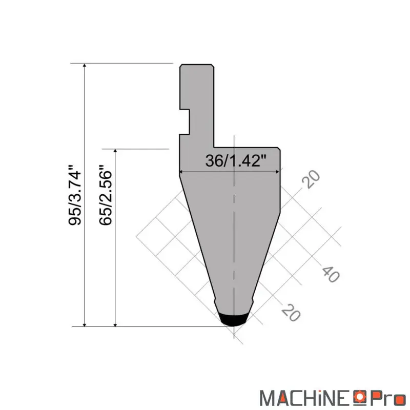 Poinçon Promecam P.95.35.R5 pour presse plieuse Nargesa PP200CNC