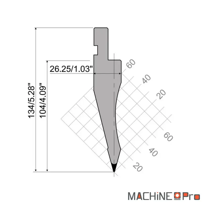 Poinçon Promecam PS.134.30.R08 pour presse plieuse Nargesa PP200CNC