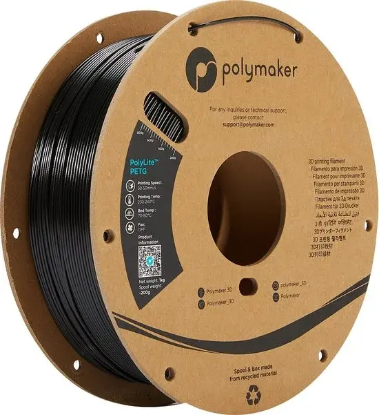 Polymaker PolyLite PETG 1.75mm Noir 1000g - Nouvelle Solde