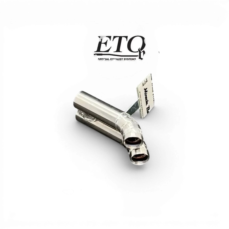 Pot d'échappement décaller double coudé Inox 8mm