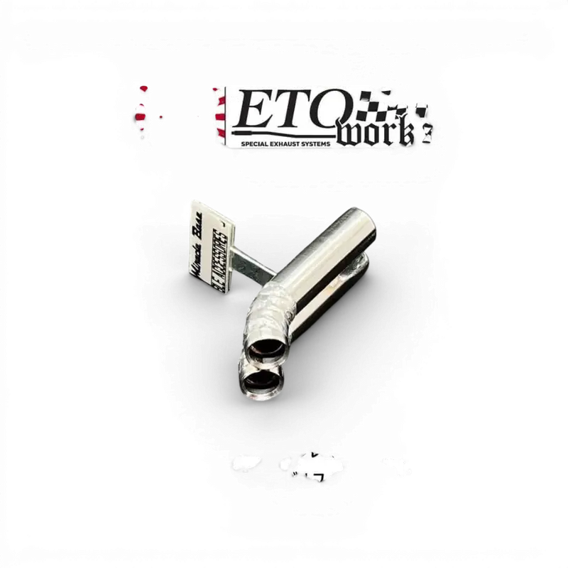 Pot d'échappement double coudé Inox 8mm
