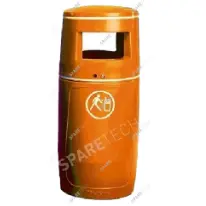 Poubelle PE orange 90L. livrée sans seau intérieur RAL2004