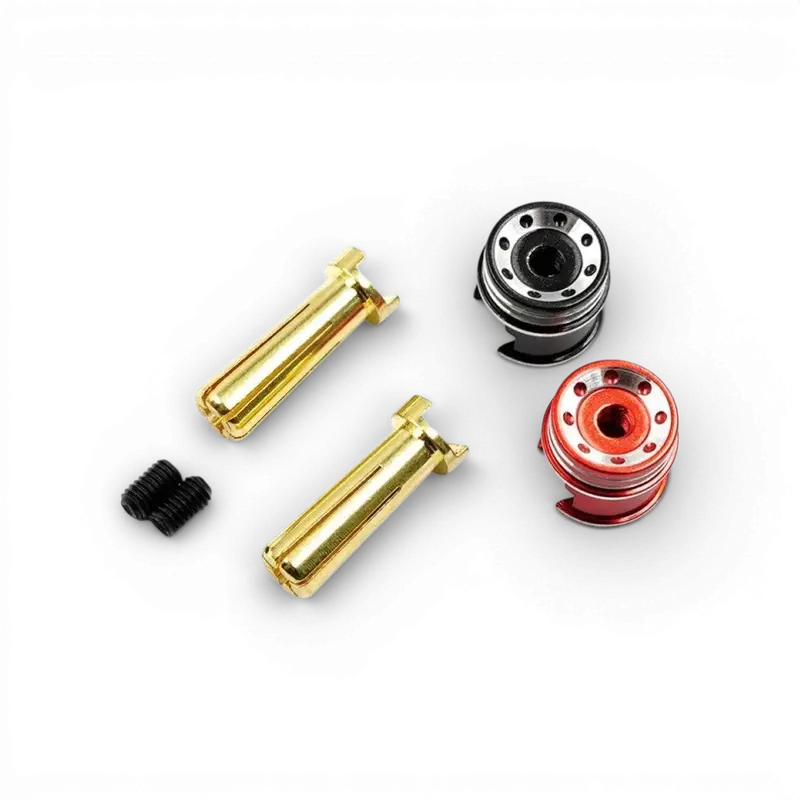 Prises batterie 5mm + dissipateurs Rouge/Noir