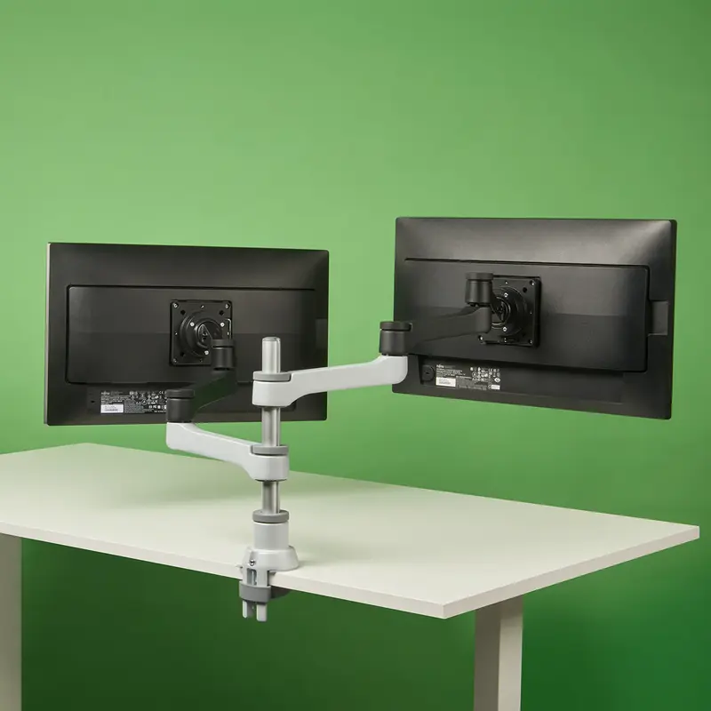 R-Go Zepher Bras de Moniteur Double Noir - Nouvelle Soldes