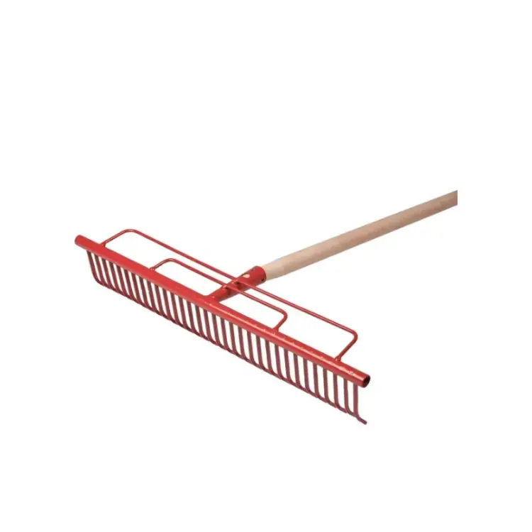 RATEAU A GAZON 32 DENTS AVEC MANCHE BOIS 140CM GOUVY