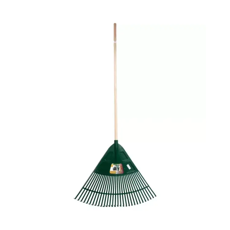 RATEAU DE COUR TRIANGULAIRE 80CM AVEC MANCHE BOIS