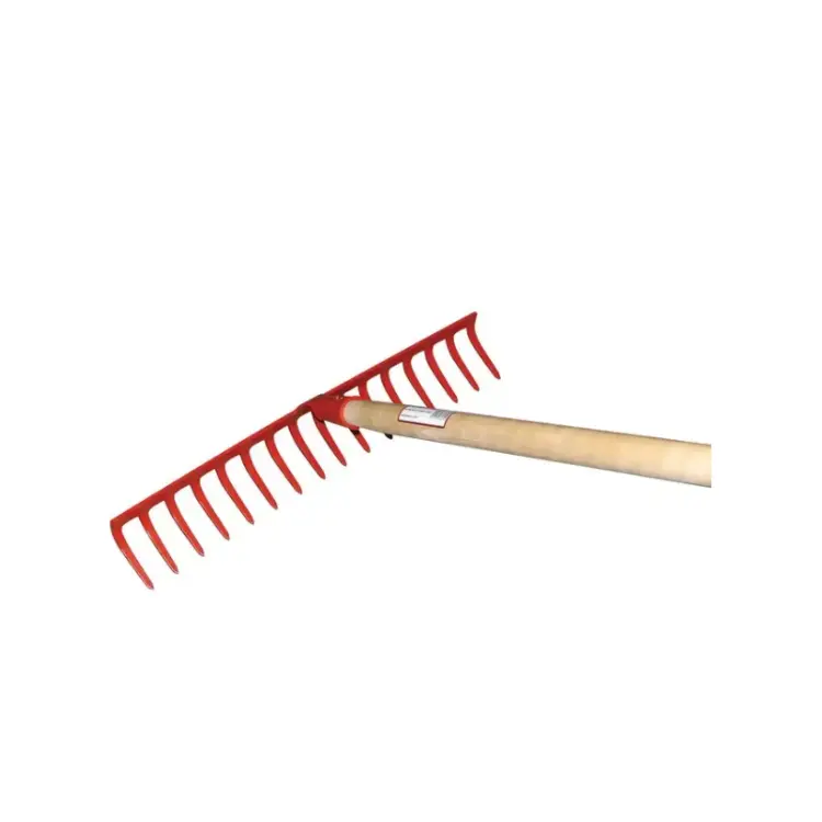 RATEAU FORGE 16 DENTS COURBES AVEC MANCHE BOIS 150CM GOUVY